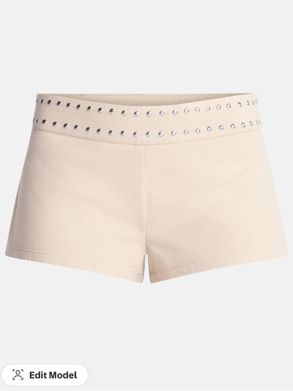 Studded Hot Short - Tan